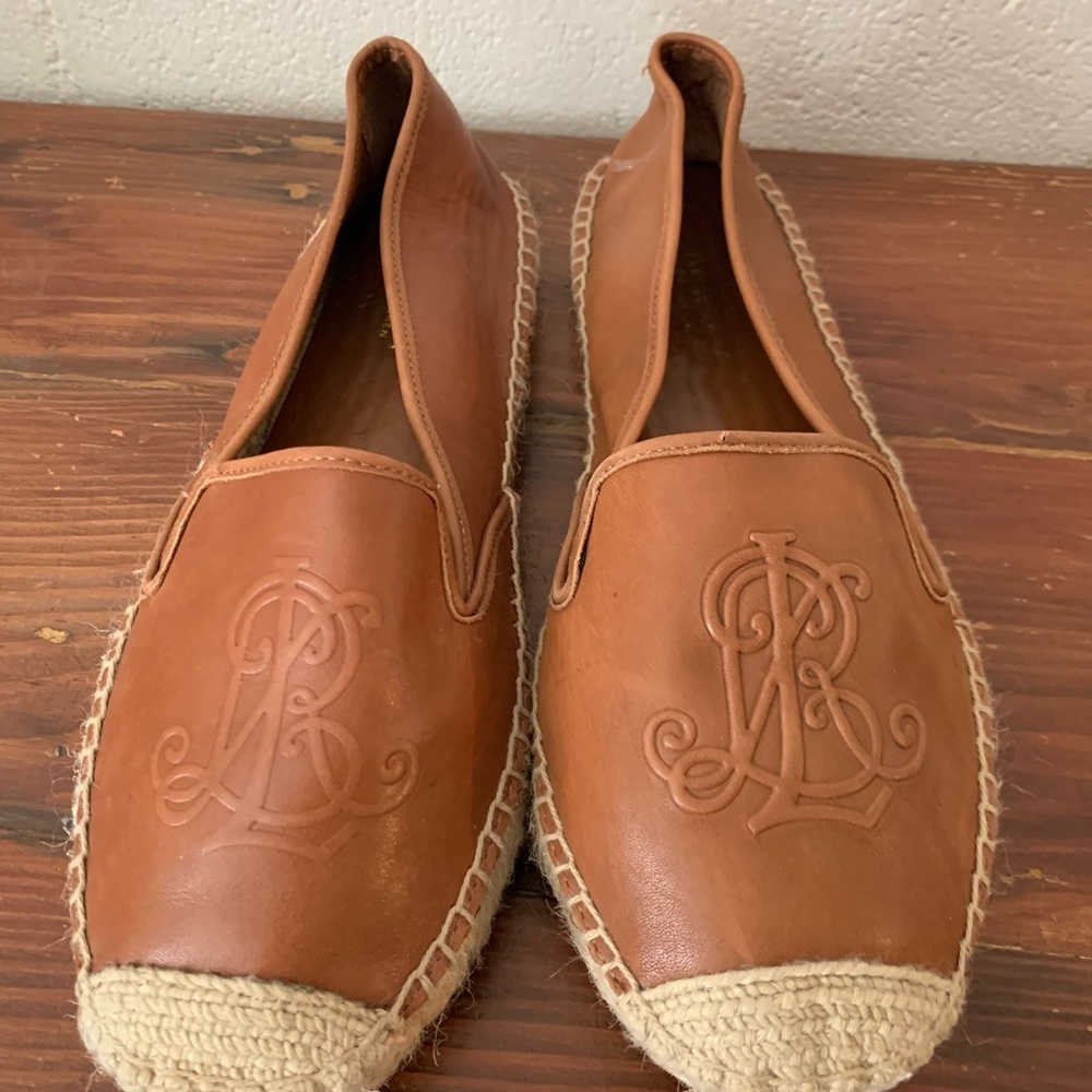 Ralph Lauren Leather Logo Espadrilles